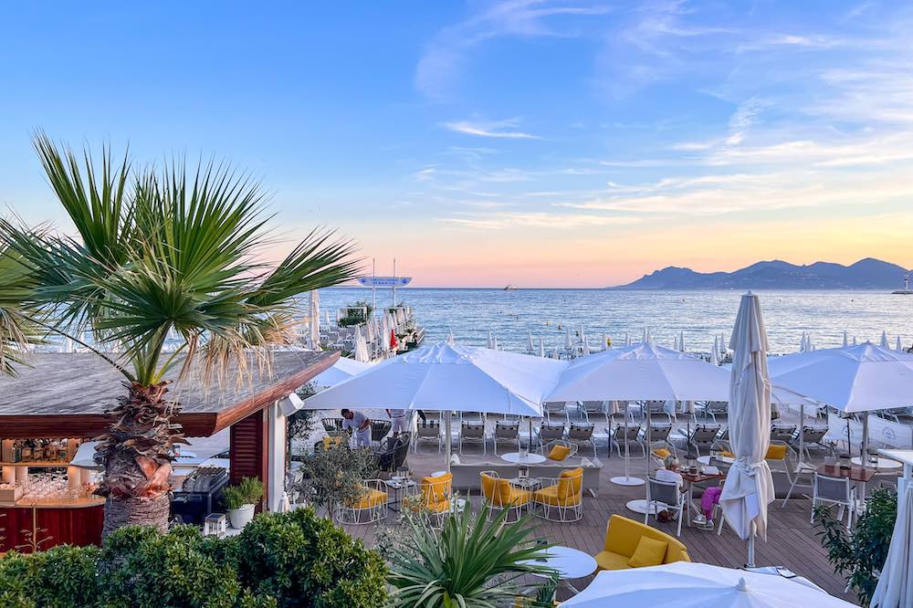 Private beach club on La Croisette Cannes