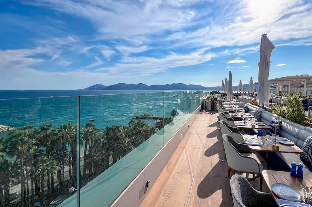Rooftop restaurant Marea overlooking the bay of Cannes