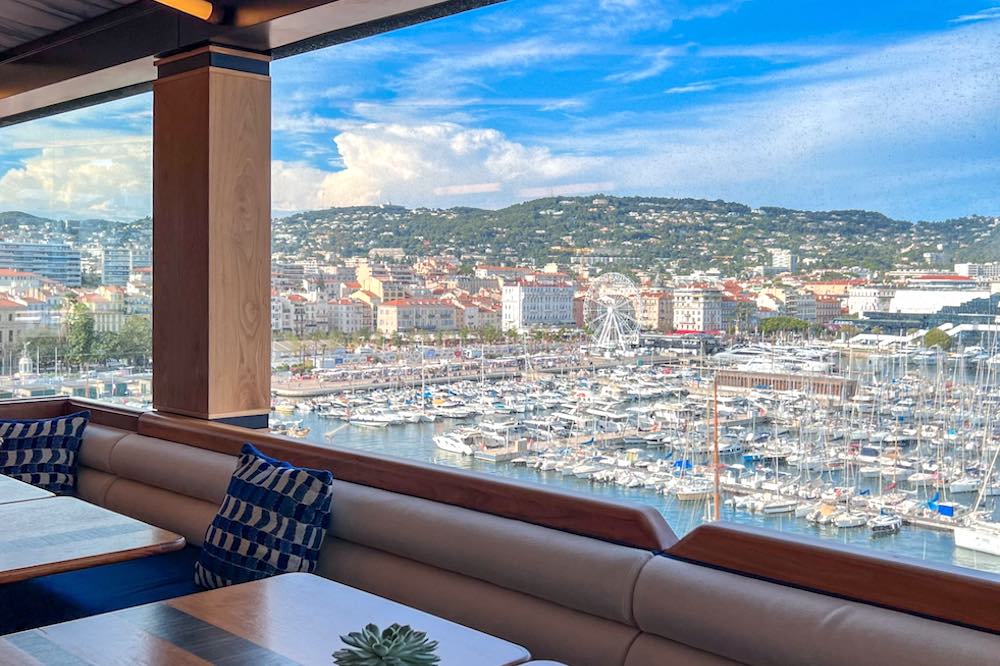 Rooftop restaurant Marea overlooking the Vieux Port or Old Port of Cannes