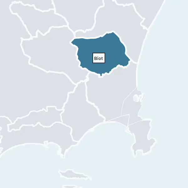 Antibes area map showing Biot
