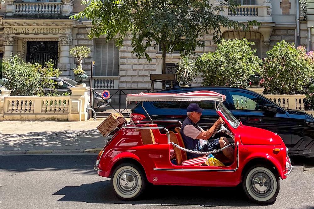 Little red car in the streets of Nice