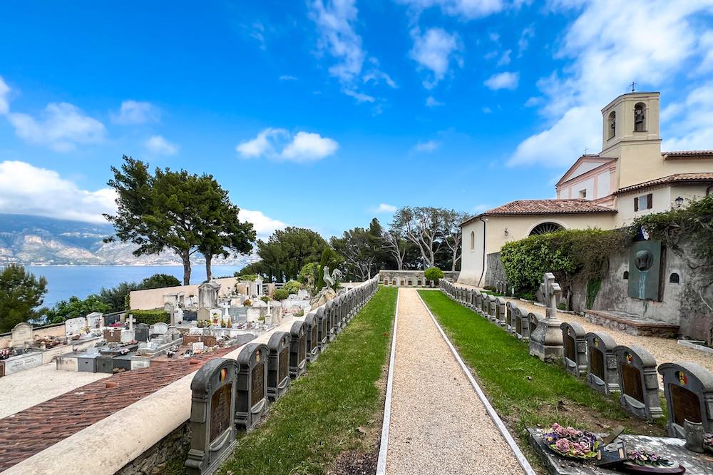 Saint-Hospice Chapel and Belgian cemetery overlooking the Mediterranean