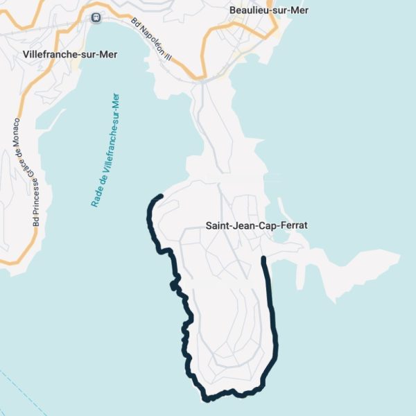 Map of the Saint-Jean-Cap-Ferrat coastal walk - Section 3 - Tour du Cap Ferrat coastal walk