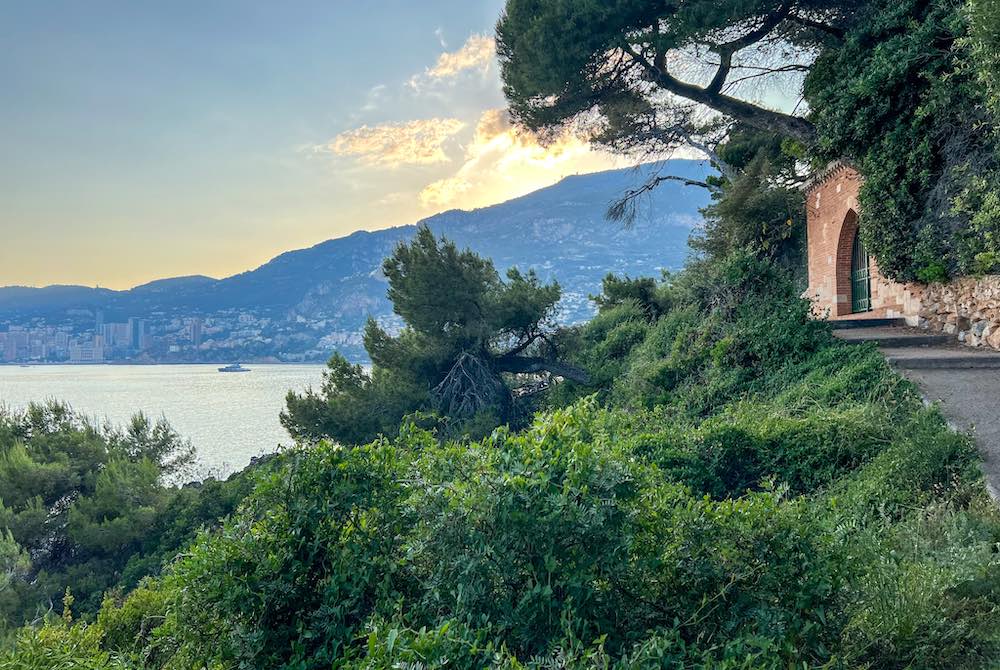 Gate of a luxury estate along the Cap Martin coastal trail