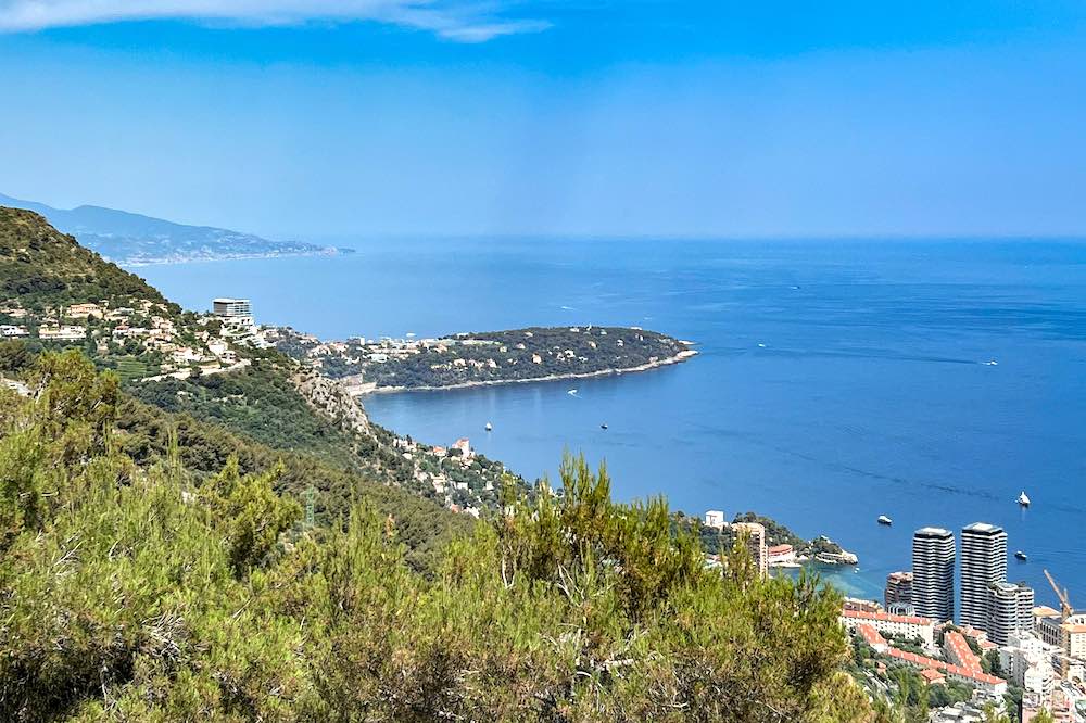 View from Grande Corniche over Cap Martin and Bay of Roquebrune