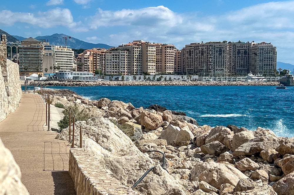 Monaco skyline view from the Cap d'Ail coastal path
