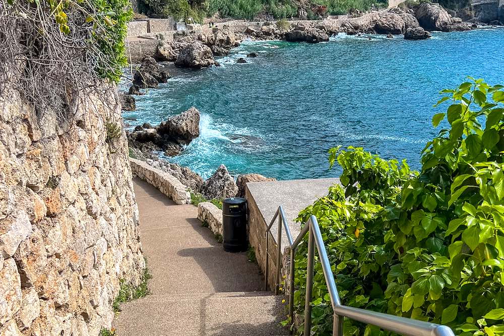 Stairs on the Mala Beach coastal walk
