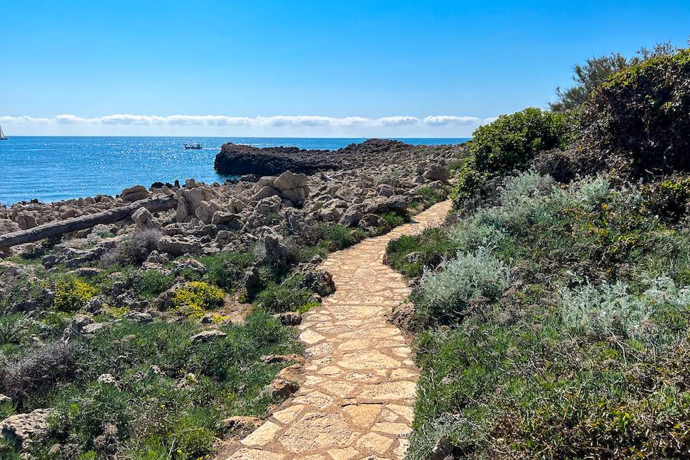 Beautiful coastal path in Antibes France