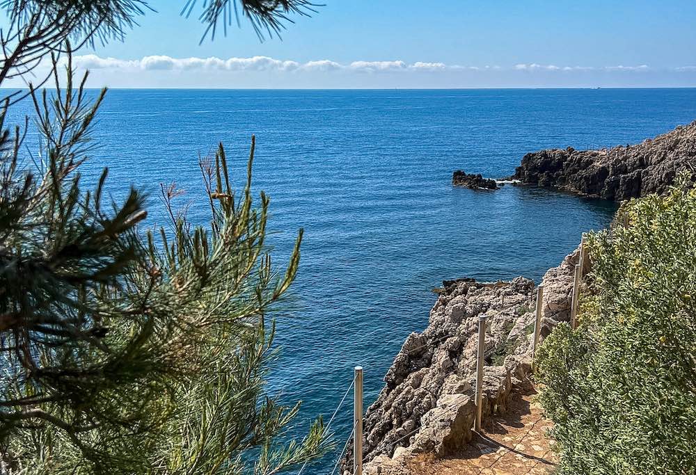 Beautiful views from the Cap d'Antibes path on the French Riviera