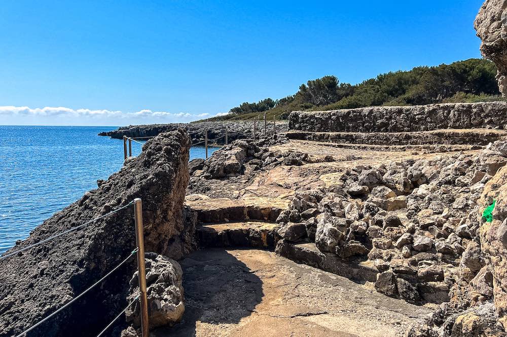 Cap d'Antibes coastal path with stone steps