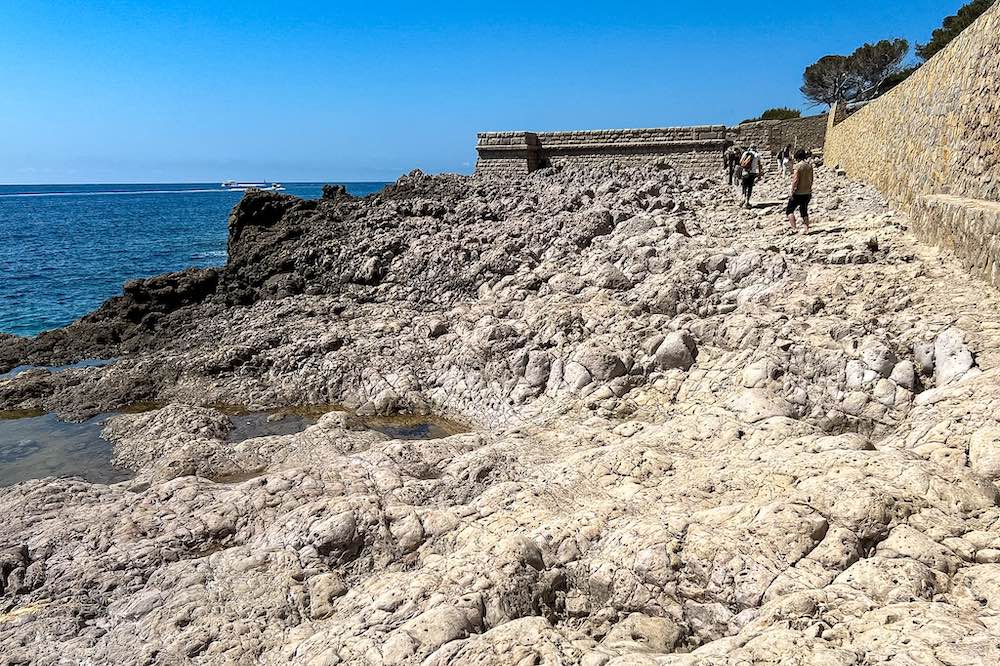 Uneven section of the Cap d'Antibes trail