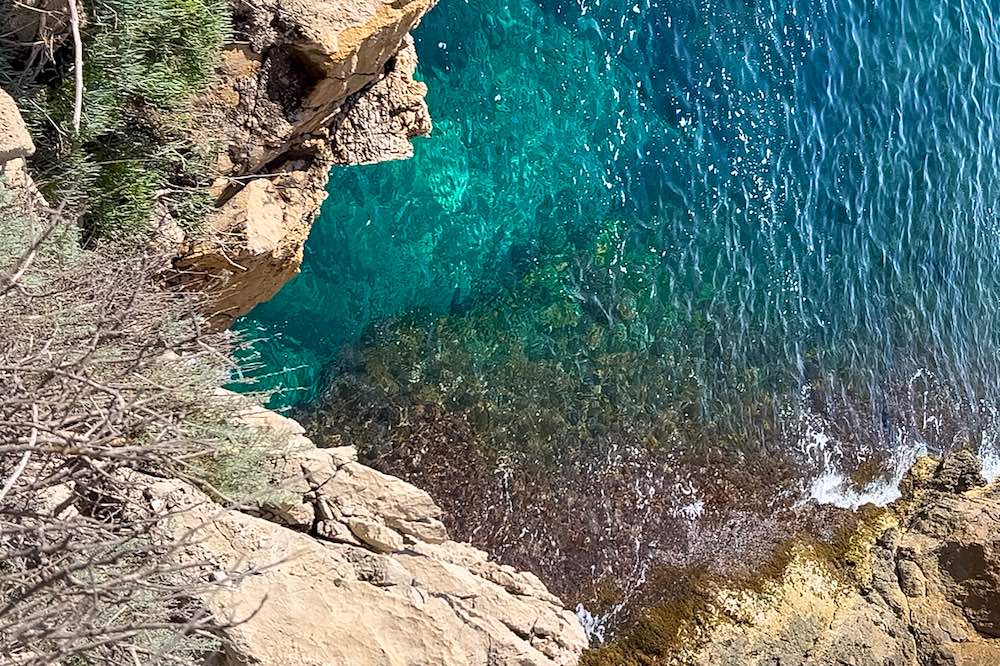Clear and turquoise sea water