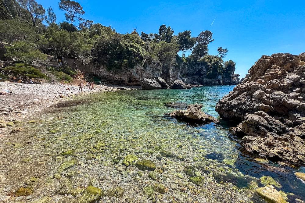 Clear waters at Billionaires Bay Cap d'Antibes