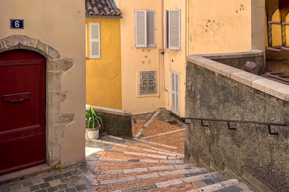 Stairs in Le Suquet Cannes' historic district