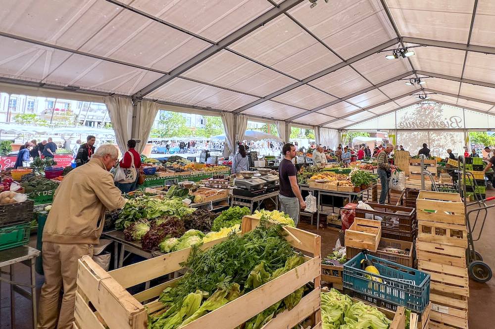 Cannes' Forville market at its Rue Felix Faure location