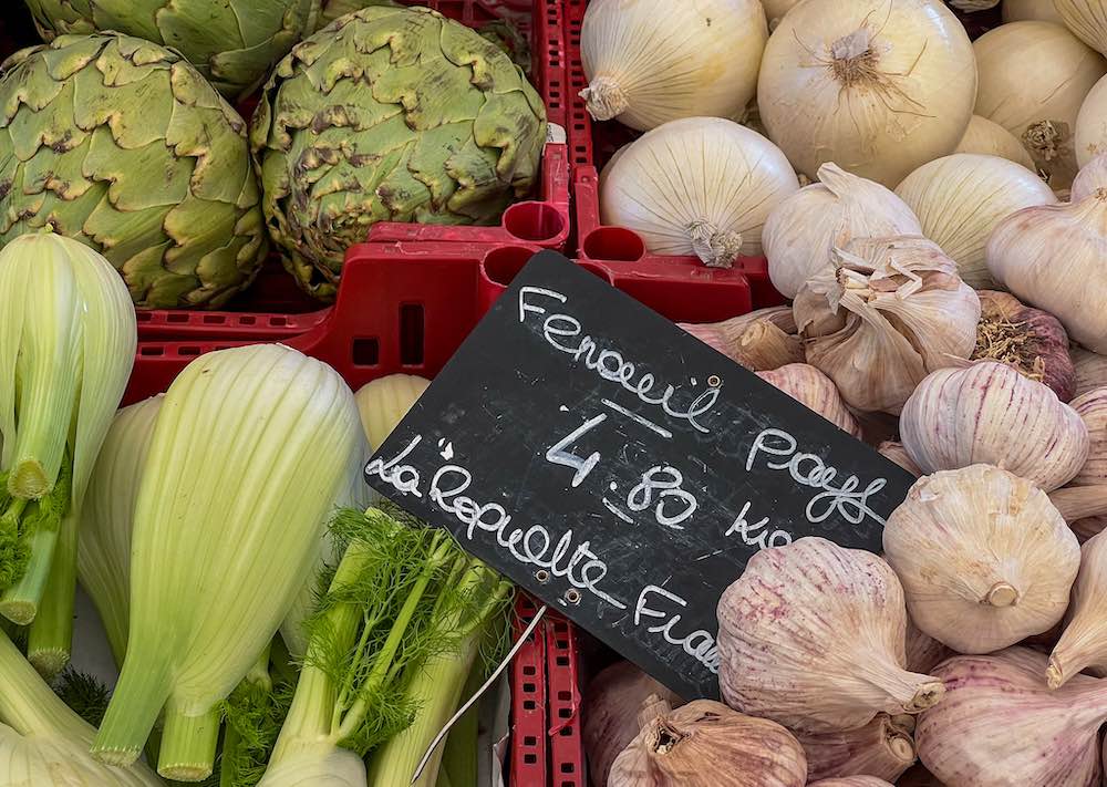 Vegetables at Marche Forville in Cannes