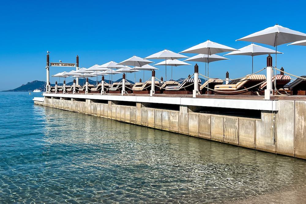 Pier of the beach club at Hotel Martinez Cannes