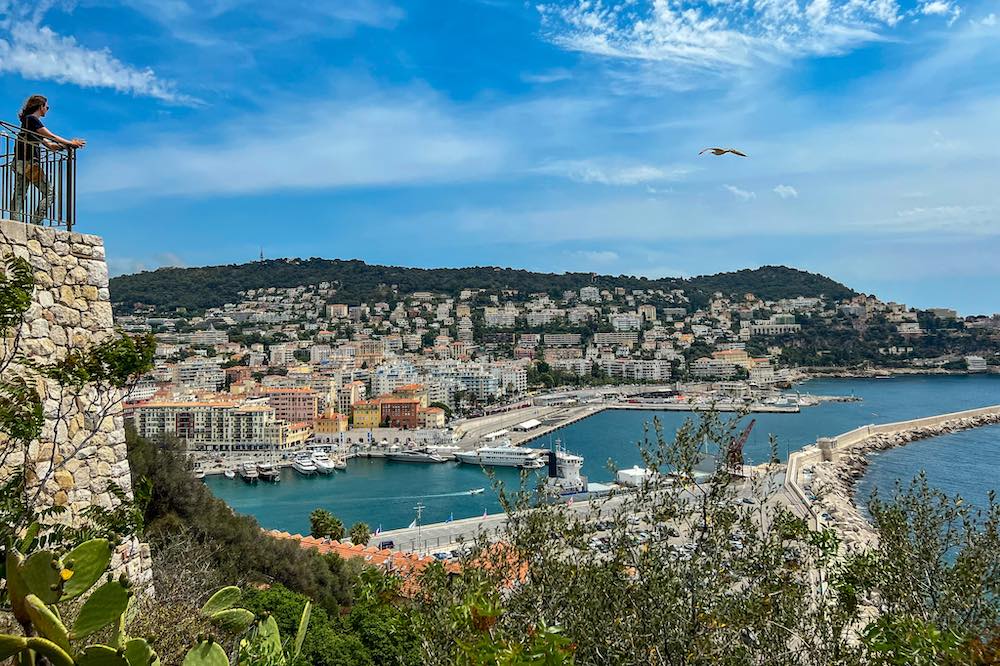 View from Castle Hill overlooking Old Town Nice, Port Lympia and the Bay of Angels