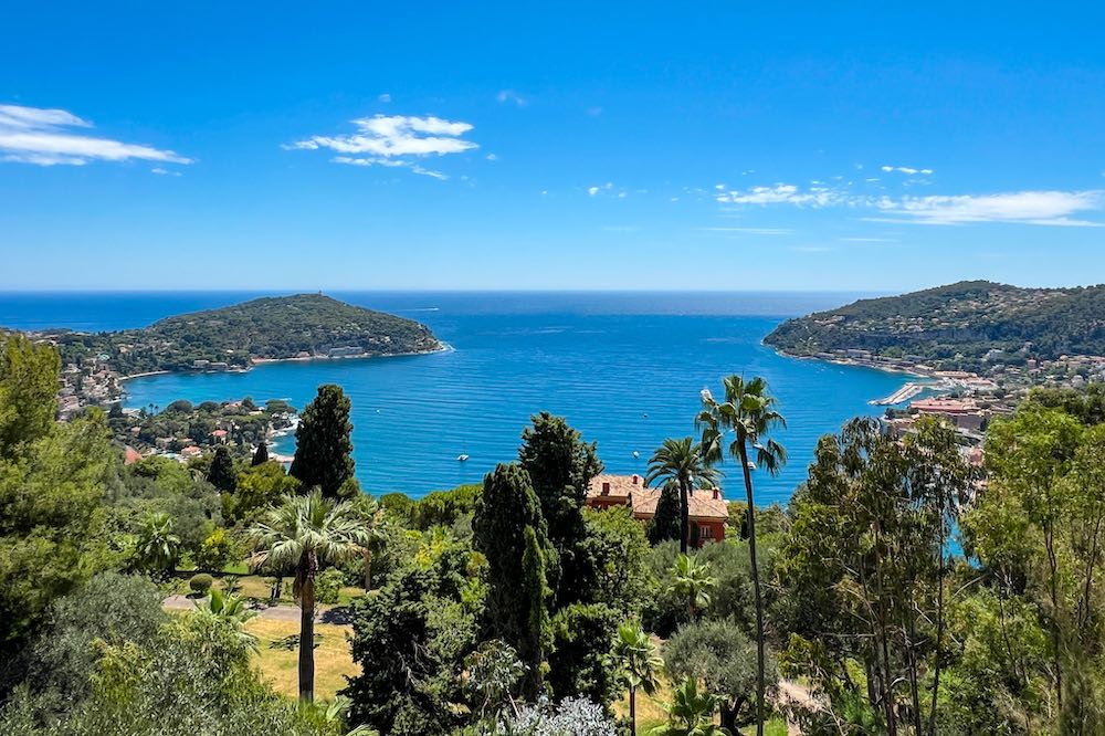 View from the Moyenne Corniche overlooking Villefranche-sur-Mer, Mont Boron and Saint-Jean-Cap-Ferrat