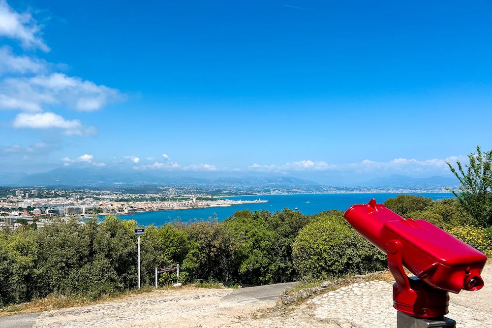 View from Plateau de la Garoupe overlooking Cap d'Antibes, Antibes and the French Riviera coastline