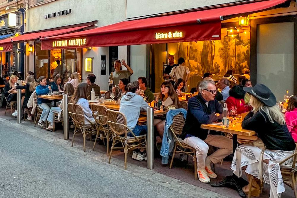 Façade of La Cantine Provencale which is my favorite Cannes restaurant
